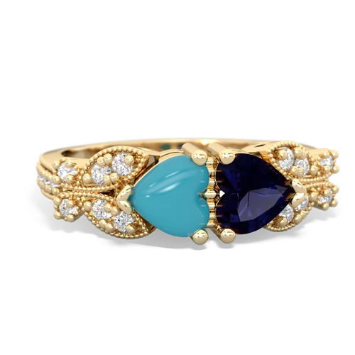 turquoise-sapphire keepsake butterfly ring