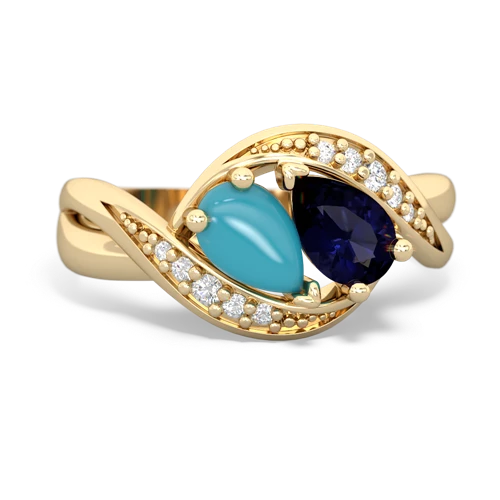 turquoise-sapphire keepsake curls ring