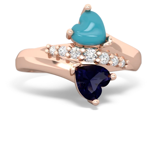 turquoise-sapphire modern ring