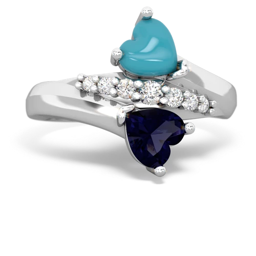 turquoise-sapphire modern ring