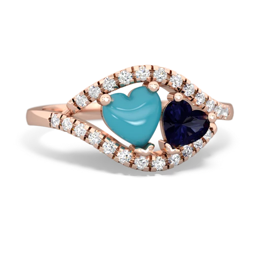 turquoise-sapphire mother child ring