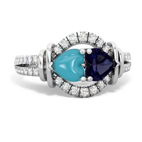 turquoise-sapphire pave keepsake ring