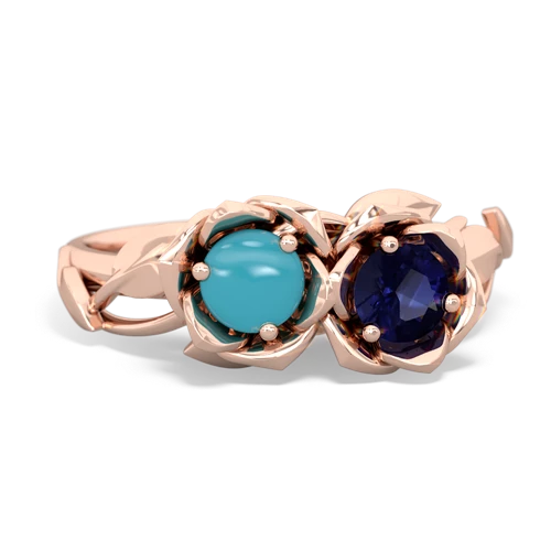 turquoise-sapphire roses ring