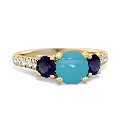 turquoise-sapphire trellis pave ring
