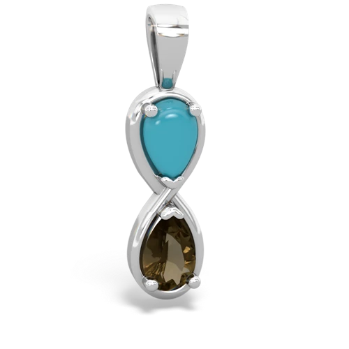 turquoise-smoky quartz infinity pendant