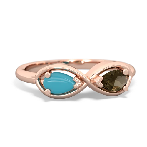 turquoise-smoky quartz infinity ring