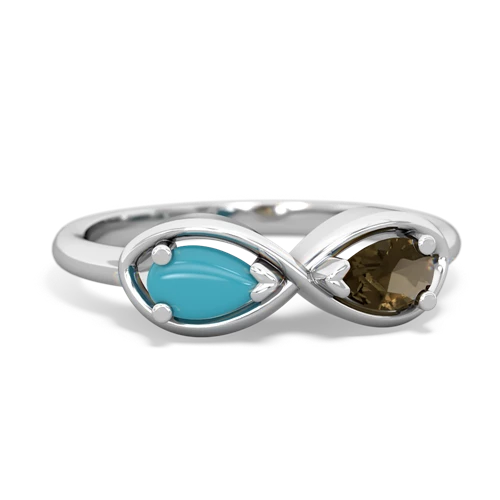 turquoise-smoky quartz infinity ring