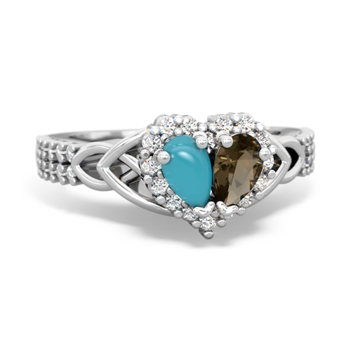 turquoise-smoky quartz keepsake engagement ring