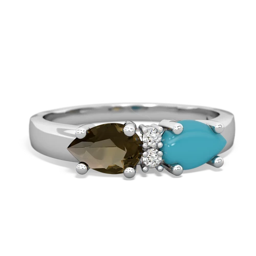 turquoise-smoky quartz timeless ring