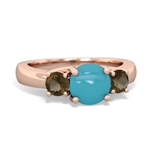 turquoise-smoky quartz timeless ring