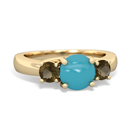 turquoise-smoky quartz timeless ring