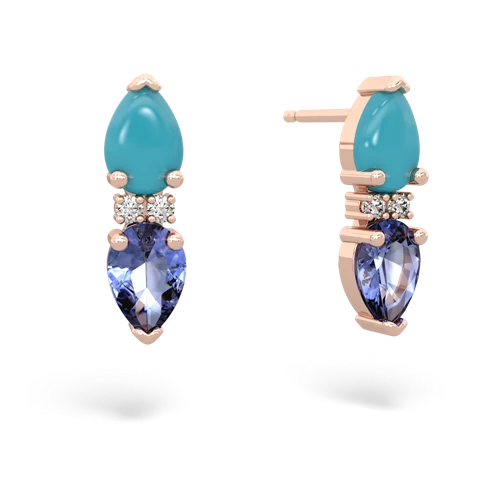 turquoise-tanzanite bowtie earrings