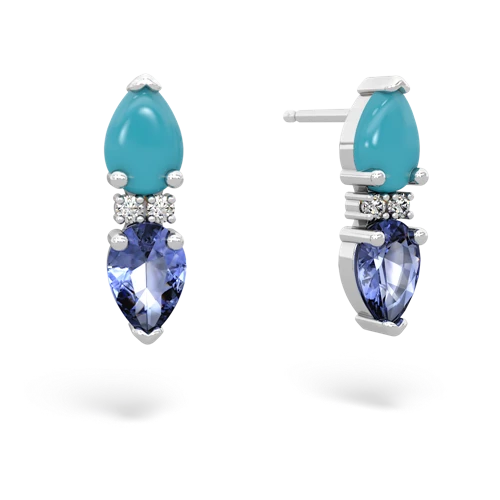 turquoise-tanzanite bowtie earrings