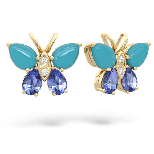 turquoise-tanzanite butterfly earrings