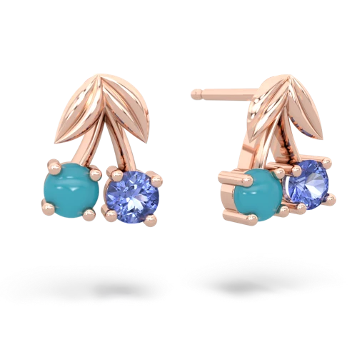 turquoise-tanzanite cherries earrings