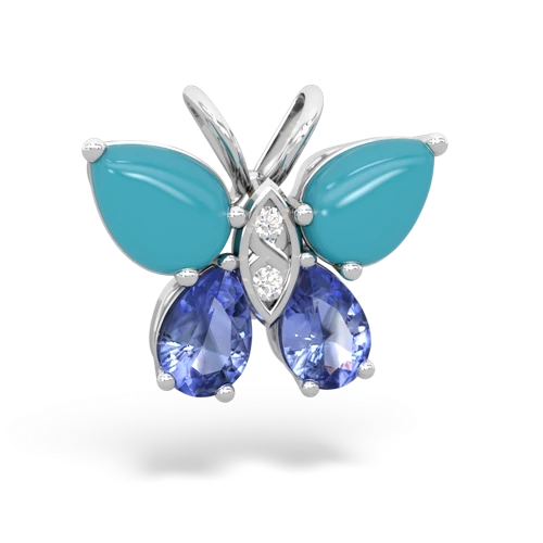 turquoise-tanzanite butterfly pendant