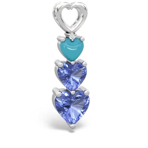 turquoise-tanzanite three stone pendant