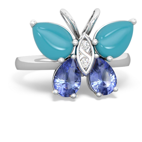 turquoise-tanzanite butterfly ring