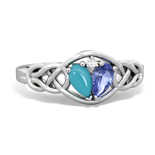 turquoise-tanzanite celtic knot ring