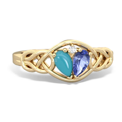 turquoise-tanzanite celtic knot ring