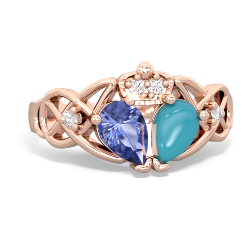 turquoise-tanzanite claddagh ring