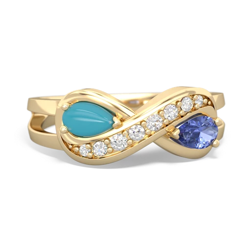 turquoise-tanzanite diamond infinity ring