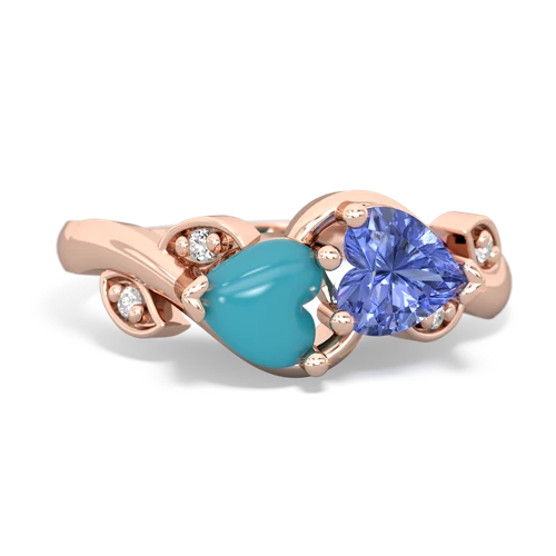 turquoise-tanzanite floral keepsake ring