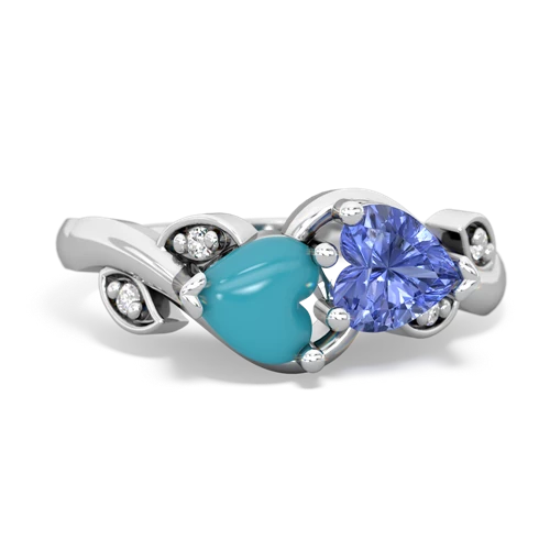 turquoise-tanzanite floral keepsake ring