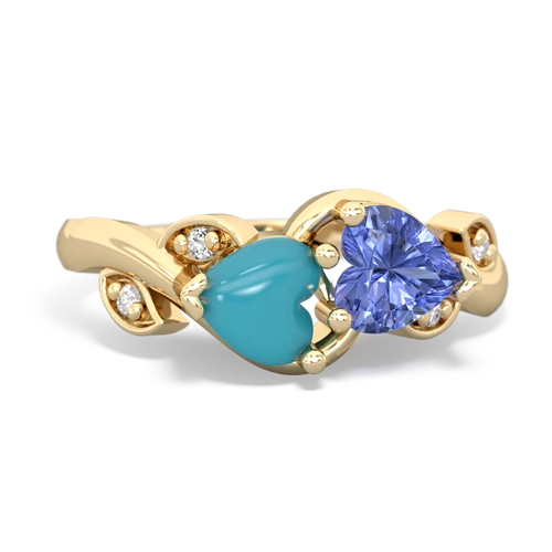 turquoise-tanzanite floral keepsake ring