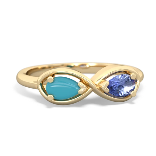 turquoise-tanzanite infinity ring