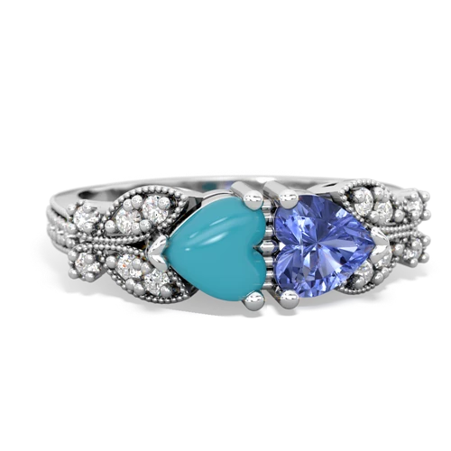 turquoise-tanzanite keepsake butterfly ring