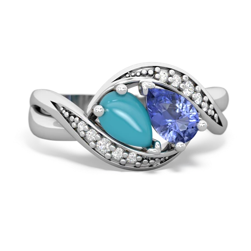 turquoise-tanzanite keepsake curls ring