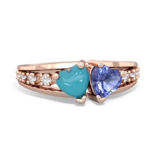 turquoise-tanzanite modern ring