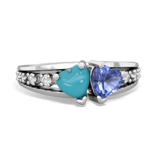 turquoise-tanzanite modern ring