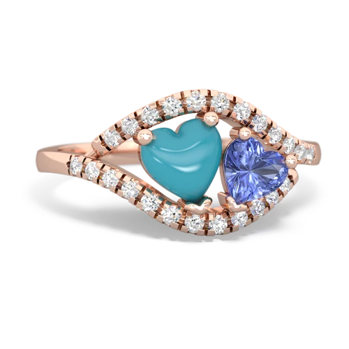 turquoise-tanzanite mother child ring