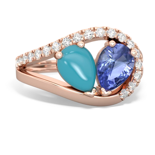 turquoise-tanzanite pave heart ring