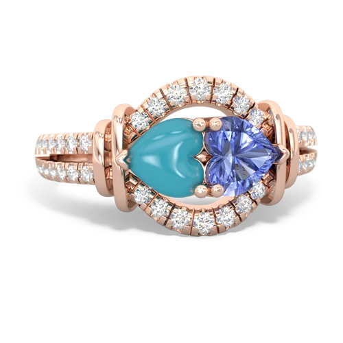 turquoise-tanzanite pave keepsake ring