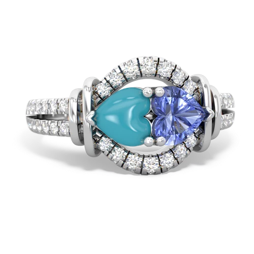 turquoise-tanzanite pave keepsake ring