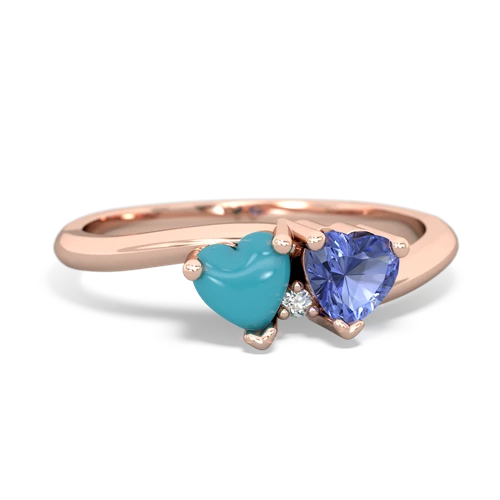 turquoise-tanzanite sweethearts promise ring