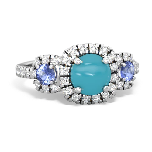 turquoise-tanzanite three stone regal ring