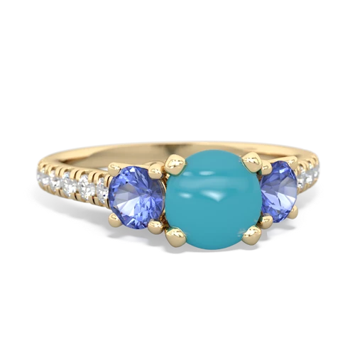 turquoise-tanzanite trellis pave ring
