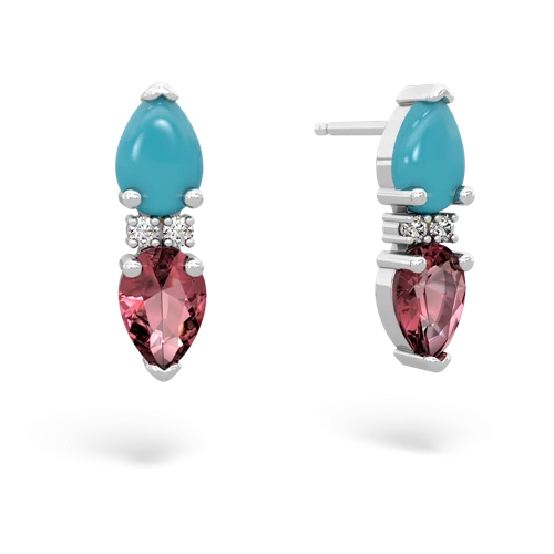 turquoise-tourmaline bowtie earrings