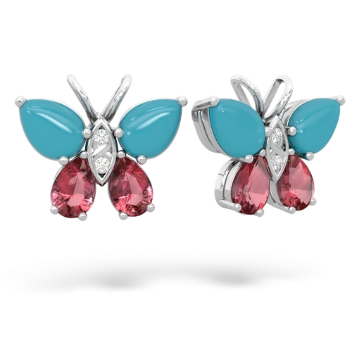 turquoise-tourmaline butterfly earrings