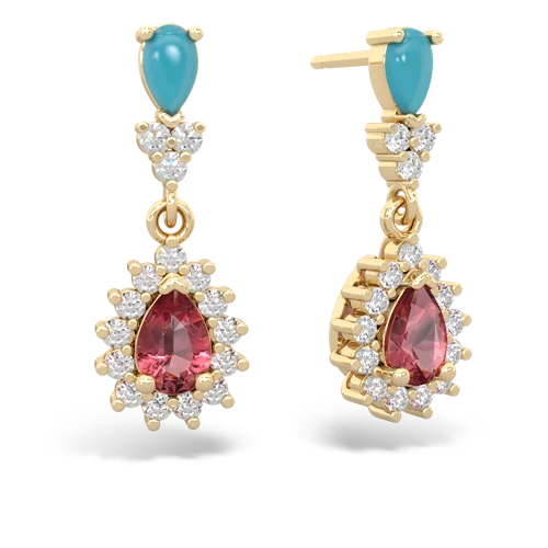 turquoise-tourmaline dangle earrings