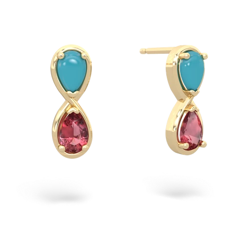 turquoise-tourmaline infinity earrings
