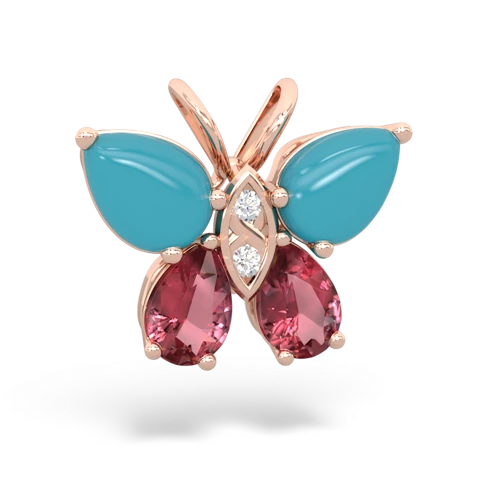turquoise-tourmaline butterfly pendant