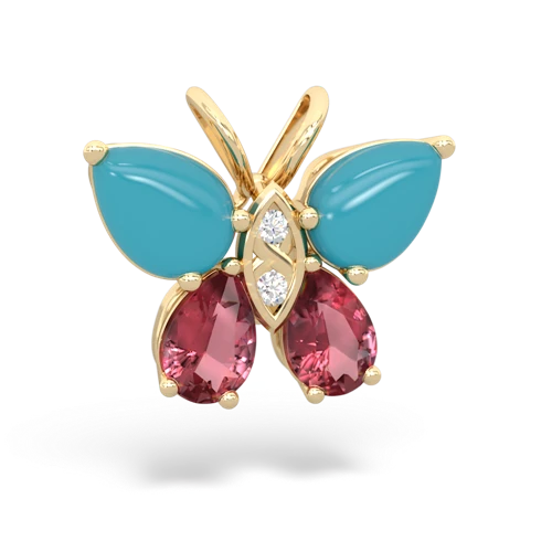 turquoise-tourmaline butterfly pendant