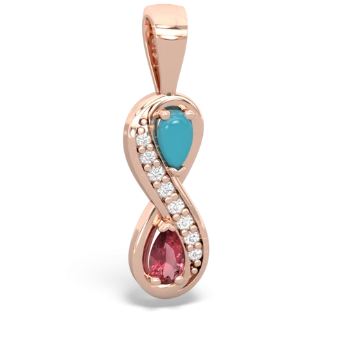 turquoise-tourmaline keepsake infinity pendant