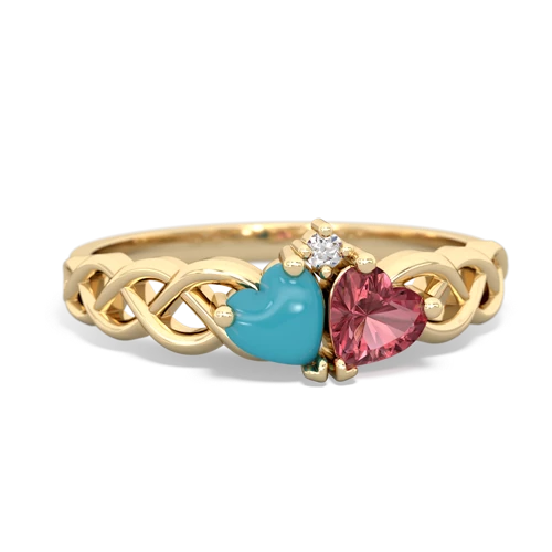 turquoise-tourmaline celtic braid ring