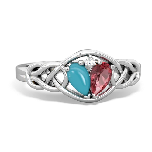 turquoise-tourmaline celtic knot ring